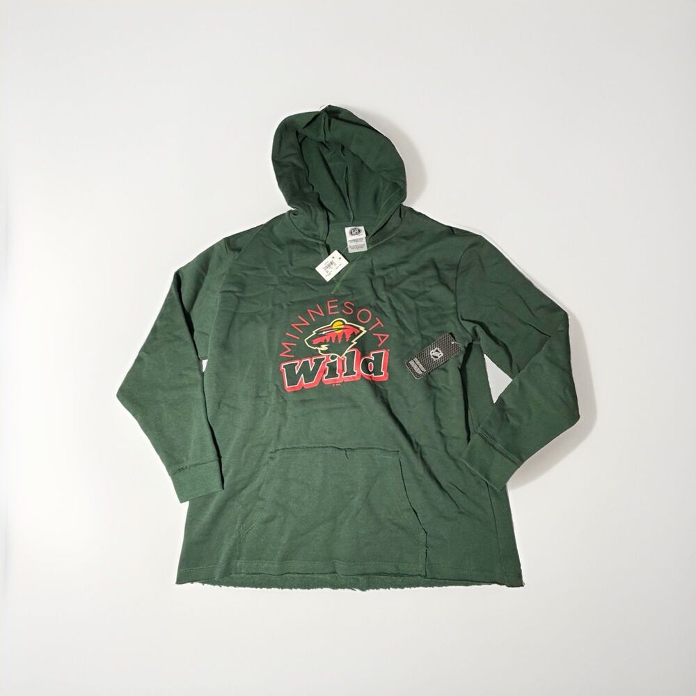 NWT Minnesota Wild Hoodie Men M Green NHL Pullover Hockey Sweatshirt